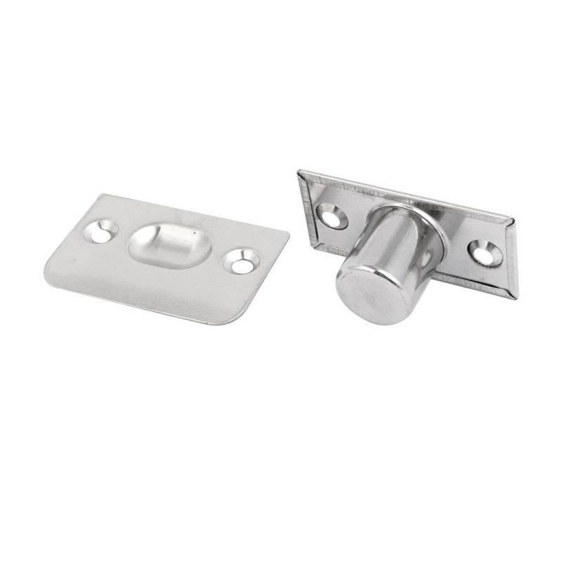 3 Pcs Household Metal Door Cabinet Closet Ball Catch Latch Catcher Silver Tone