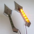 Motorcycle Spike Diamond Led Turn Signal Integrated Mirrors Chrome Universal Fit For Kawasaki And Suzuki Cruiser Bikes Left