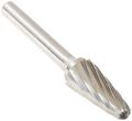 Drill America Dul Series Solid Carbide Bur Double Cut Sl4nf Cone Radius End 1 4 Shank 2 Head Diameter 8 Cutting Length Pack Of 