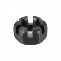 Uxcell M10x1 25mm Hexagon Slotted Nut Grade 4 8 Carbon Steel Hex Castle Nuts Black 20pcs