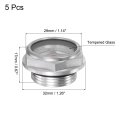 Uxcell Air Compressor Oil Level Gauge Sight Glass M24x1 5mm Male Threaded Aluminum Liquid Indicator Window 5pcs
