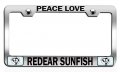 Peace Love Redear Sunfish Fishing Chrome Metal License Plate Frame Tag Holder X61 