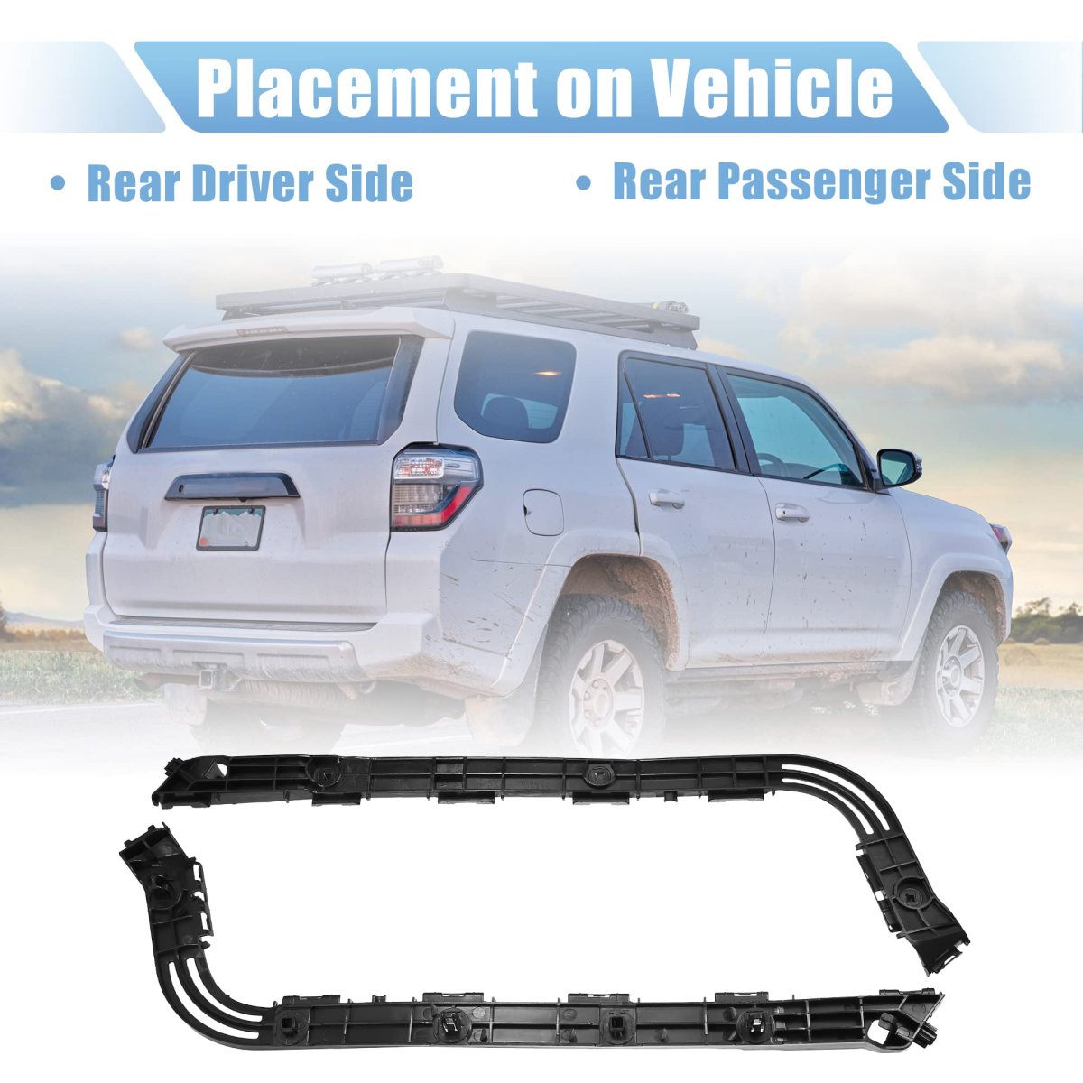 Rear Bumper Mounting Support Bracket 1 Pair Left And Right For Toyota 4runner 2010 2023 Part Numbers 52156 35050 52155 Black