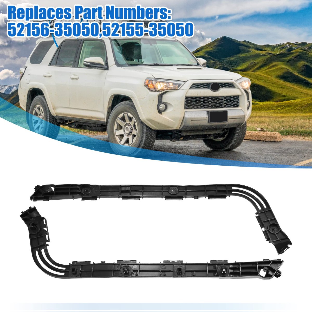 Rear Bumper Mounting Support Bracket 1 Pair Left And Right For Toyota 4runner 2010 2023 Part Numbers 52156 35050 52155 Black