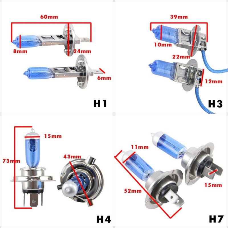 Nslumo H7 Halogen Headlight Bulb 6500k Super White Light Fog Lamp For Car 12v 55w Head Parking H7