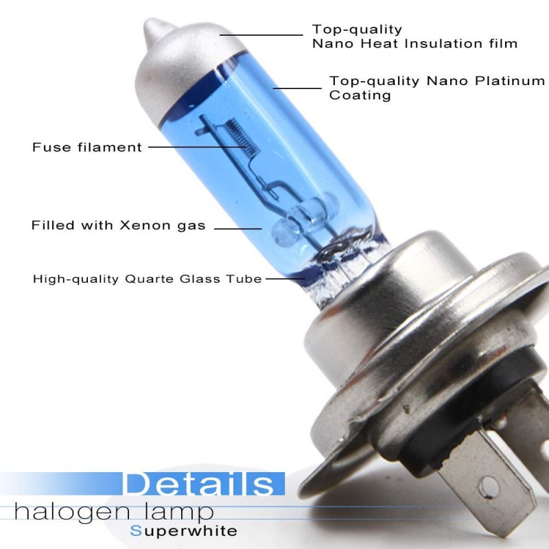 Nslumo H7 Halogen Headlight Bulb 6500k Super White Light Fog Lamp For Car 12v 55w Head Parking H7