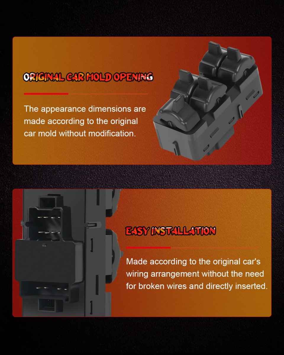 Front Master Power Window Switch Driver Side For Pontiac Grand Prix 2004 2008 Replaces Oe 10438813 Plug In Mount Touch