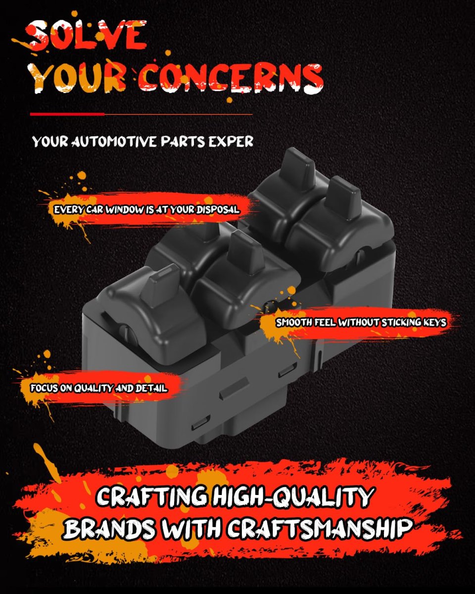 Front Master Power Window Switch Driver Side For Pontiac Grand Prix 2004 2008 Replaces Oe 10438813 Plug In Mount Touch