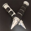 Hongk- Chromed Spike Rubber 1 Handlebar Grips Compatible With Kawasaki Nomad 1500 Fi Drifer Classic Mean Streak 800 1600 Vulcan