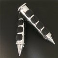 Hongk- Chromed Spike Rubber 1 Handlebar Grips Compatible With Kawasaki Nomad 1500 Fi Drifer Classic Mean Streak 800 1600 Vulcan