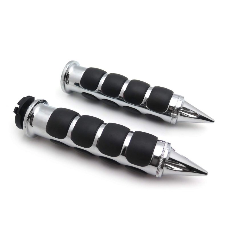 Chromed Spike Rubber 1 Handlebar Grips For Kawasaki Nomad 1500 Fi Drifer Classic Mean Streak 800 1600 Vulcan 2000 B01bn0nxou