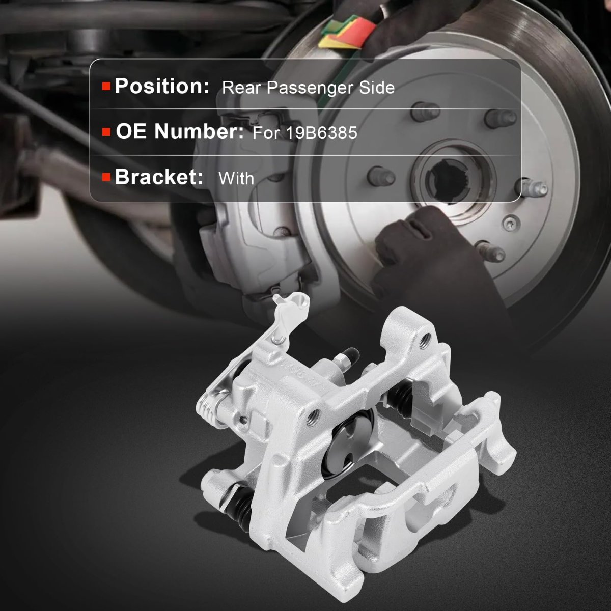 Rear Right Disc Brake Caliper Assembly With Bracket 19b6385
