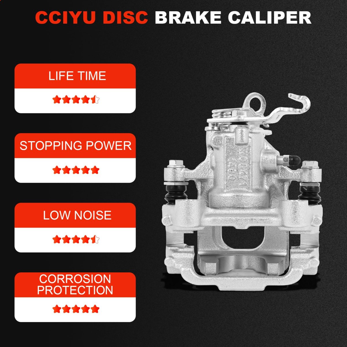 Rear Right Disc Brake Caliper Assembly With Bracket 19b6385