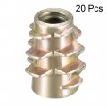 Uxcell Furniture Threaded Insert Nuts Zinc Alloy Hex-flush M4 Internal Threads 10mm Length 20pcs
