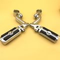 Chrome Adjustable Highway Peg Mounting Kit With Skull Zombie Foot Pegs For 1 In 25mm Engine Guard Frame Tube Goldwing Vtx1300 