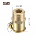Uxcell Spring Grease Oil Cup Cap M12x1 25 Male Thread Copper Machine Parts 4pcs
