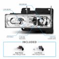 Amerilite Clear Crystal Led Halo Headlights Pair For Chevy Fullsize Truck Suv Passenger And Driver Side