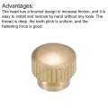 Uxcell Knurled Thumb Nuts 10pcs M5 X D12mm H9mm Brass Nut With Collar High Head Blind Hole For 3d Printer Parts