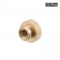 Uxcell Knurled Thumb Nuts 10pcs M5 X D12mm H9mm Brass Nut With Collar High Head Blind Hole For 3d Printer Parts
