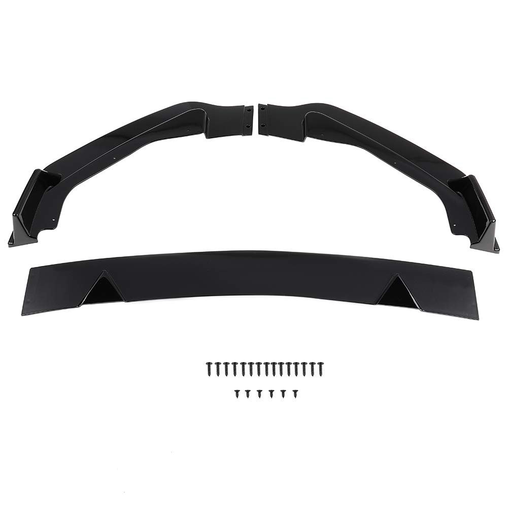Front Bumper Lip Spoiler For Infiniti Q50 Base Premium 2014 2017 Glossy Black Abs 3 Piece Set