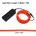 5 Meter 16ft Neon El Wire String Strip Red Cold Light Glow For Car Interior Decoration