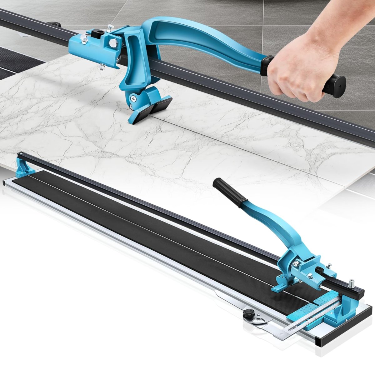 Auto Dynasty 47 Inch Manual Tile Cutter Porcelain Ceramic With Anti-skid Feet And Tungsten Carbide Cutting Wheel Machine