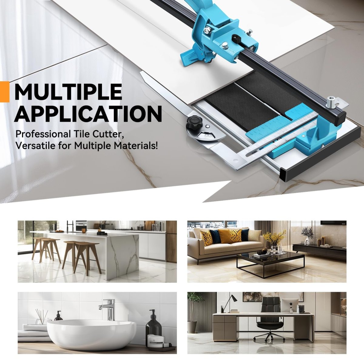 Auto Dynasty 47 Inch Manual Tile Cutter Porcelain Ceramic With Anti-skid Feet And Tungsten Carbide Cutting Wheel Machine