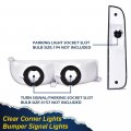 G-plus Corner Lights Bumper Signal Compatible With 1997-2001 Jeep Cherokee Xj 4 Pieces Smoky Lens Chrome Housing Amber