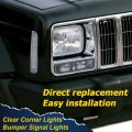 Corner Lights Bumper Signal For 1997-2001 Jeep Cherokee Xj 4 Pieces Smoky Lens Chrome Housing Amber Reflector
