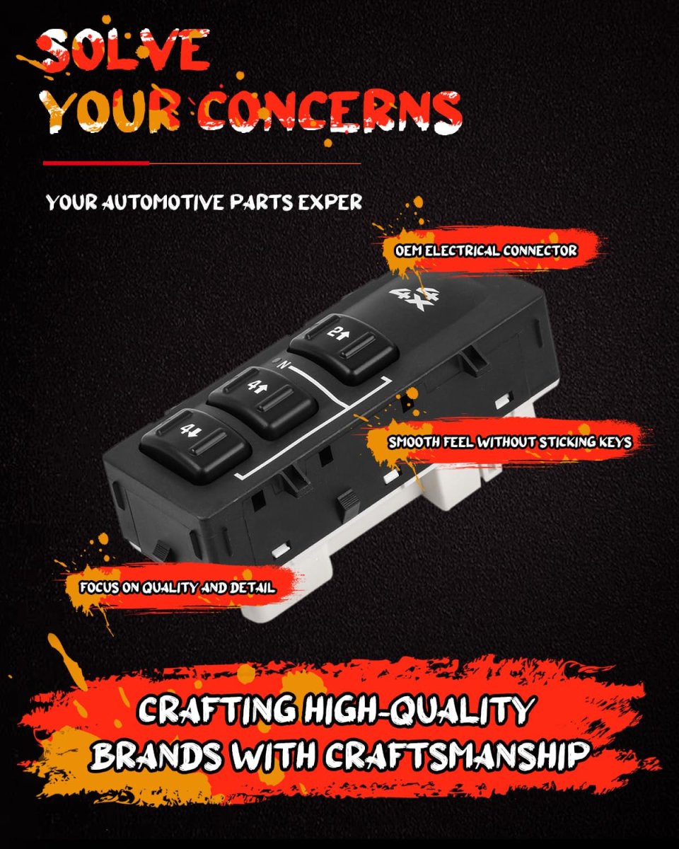 4x4 Wheel Drive Selector Switch For Chevrolet Avalanche 1500 2003 2004 Silverado Suburban Tahoe And Gmc Sierra Yukon Oe