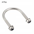 Uxcell U-bolts 4pcs 1 5 38mm Inner Width 58mm Length M6 304 Stainless Steel Round U Bolt With Nuts Washers For Boat Trailer