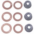 Fridayparts 3 Cylinder Injector Seal Kit With Heat Shield 19077-53650 19077-53652 Compatible For Kubota Engine D662 D722