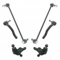 6pc Steering Suspension Kit Ball Joints Outer Tie Rods Sway Bar End Links 