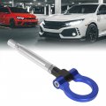 X Autohaux Blue Aluminum Alloy Front Bumper Trailer Ring Eye Towing Tow Hook Screw For Subaru Impreza Wrx Brz