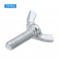 Uxcell 15pcs M6x20mm Wing Butterfly Screws Bolts Bolt Thumb Hand Carbon Steel