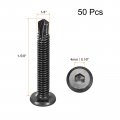 Uxcell Hex Socket Self Tapping Screws 1 4 X 1-5 8 410 Stainless Steel Sheet Metal Flat Head Drilling Screw 50pcs Black