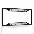 Fastasticdeals Metal Insert License Plate Frame Horned Owl Weatherproof Car Accessories Black 4 Holes Solid 