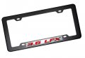 Erpart Black Carbon Fiber Look License Plate Frame With 3 6 Lfx Red On Silver Highly Polished Real Aluminum Emblem