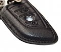 Leather Key Fob Cover Withchain And Hook For Bmw 1 2 3 4 5 6 7 M Series X1 X2 X3 X5 X6 Z4 4 Button Smart Key Case Black 2015 To