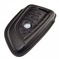 Leather Key Fob Cover Withchain And Hook For Bmw 1 2 3 4 5 6 7 M Series X1 X2 X3 X5 X6 Z4 4 Button Smart Key Case Black 2015 To 
