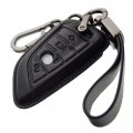 Leather Key Fob Cover Withchain And Hook For Bmw 1 2 3 4 5 6 7 M Series X1 X2 X3 X5 X6 Z4 4 Button Smart Key Case Black 2015 To