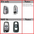 Leather Key Fob Cover Withchain And Hook For Bmw 1 2 3 4 5 6 7 M Series X1 X2 X3 X5 X6 Z4 4 Button Smart Key Case Black 2015 To