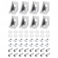 8set Inside Corner Bracket Gusset Kits 28x28x20mm 2028 Angle Connector For European 2020 Series Aluminum Profile Silver 16 X 