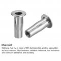 Uxcell M5 Multi-grip Rivet Nuts 5pcs Pre-bulbed Shank Flat Head Threaded Insert Nut 304 Stainless Steel Plus For Construction