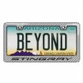 Ipick Image For Chevrolet Corvette C8 Stingray In 3d On Silver Real 3k Carbon Fiber Finish Abs Plastic License Plate Frame