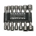 14pcs 1 4 Hex Shank Metric Standard Sae Socket Nut Driver Adapter