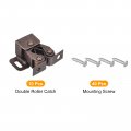 Uxcell Retro Cabinet Door Double Roller Catch Ball Latch With Prong Hardware Mounting Screws 32mm Bronze Tone 10pcs
