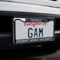 Robert Morris University Mascot License Plate Frame Full Size Standard Metal For North American Plates 12 3 In X 6 Uv And Water