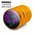 Black Dragon Valve Stem Caps For Tire Rim Wheel Aluminum Yellow