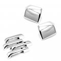 Sizver Chrome Door Handle Cover With Smart Key Cutout Mirror Covers For 2015 2016 2017 Ford F150 F-150 Supercrew Cab 15 16 17 
